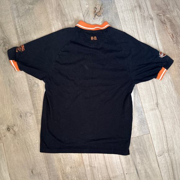 Harley-Davidson Black and Orange Polo Mens Size Large - Picture 10 of 10